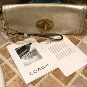 Coach Gold Wristlet/Clutch